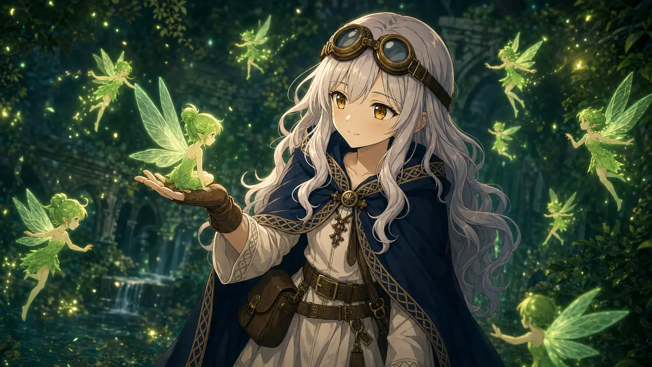 緑の妖精が舞う森